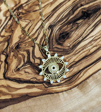 Load image into Gallery viewer, Evil Eye of Protection Crystal Gold Plated Pendant