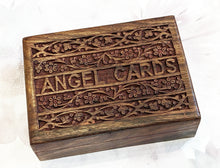 Load image into Gallery viewer, Hand Carved Sheesham Wood Angel Cards Storage Box