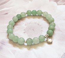 Load image into Gallery viewer, Lucky Genuine Certified Grade A Jade & 925 Sterling Silver Heart Charm Bracelet