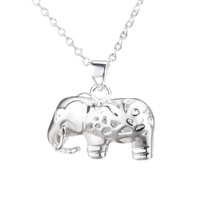 Sterling Silver Elephant Filigree Pendant Necklace
