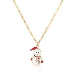 Snowman Christmas Pendant Necklace