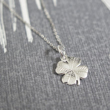 Load image into Gallery viewer, Sterling Silver Four Leaf Clover Pendant Necklace