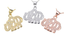 Load image into Gallery viewer, Rose Gold, Gold and Silver Plated Crystal Elephant Pendant Necklace
