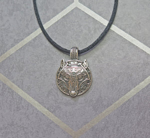 Sterling Silver Fenrir Wolf Norse Viking Pendant Necklace