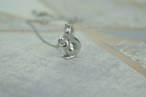 Sterling Silver Lucky Squirrel Pendant Necklace