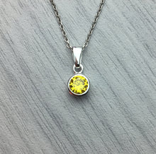 Load image into Gallery viewer, Sterling Silver Czech Cubic Zirconia Crystal Birthstone Pendant