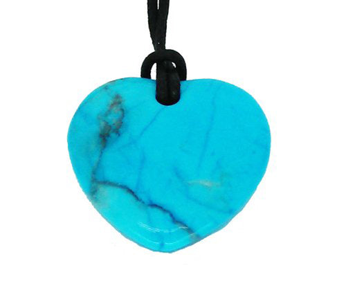 Lucky Turquoise Howlite Scorpio Birthstone Heart Pendant