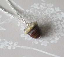 Load image into Gallery viewer, Brown Swirl Glass Lucky Acorn Pendant Necklace