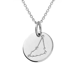 Capricorn Star Constellation Sterling Silver Pendant Necklace