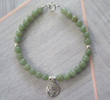 Load image into Gallery viewer, Lucky Genuine Grade A Jade & 925 Sterling Silver Celtic Tree of Life Bracelet