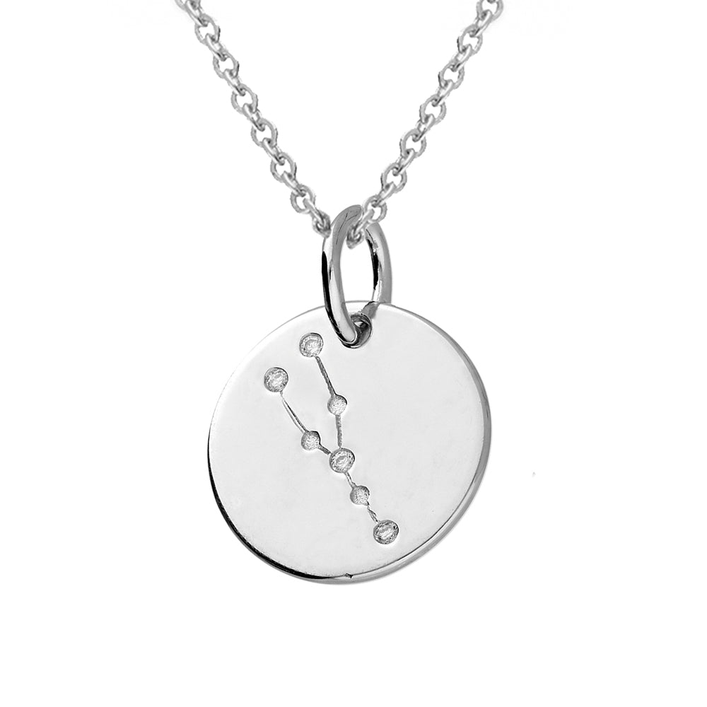 Taurus Star Constellation Sterling Silver Pendant Necklace