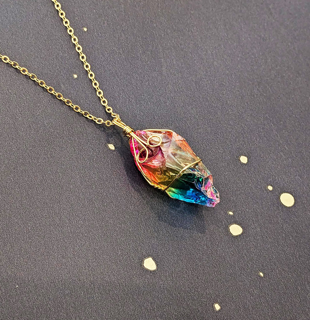 Rainbow Quartz Spiritual Pendant Necklace