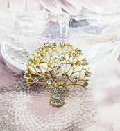 Celtic Tree of Life Crystal Brooch