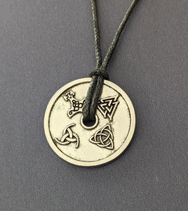 The Helm of Awe and Terror Viking Symbol Mens Pendant Necklace