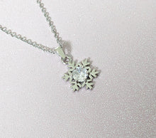 Load image into Gallery viewer, Small Crystal Snowflake Pendant Necklace