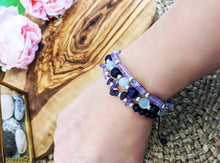 Load image into Gallery viewer, Amethyst Triple Stacked Power Bracelet