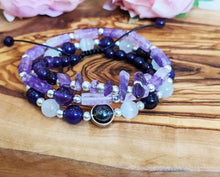 Load image into Gallery viewer, Amethyst Triple Stacked Power Bracelet