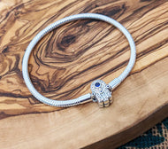 Sterling Silver Hamsa Fatima Hand of God Religious Bracelet