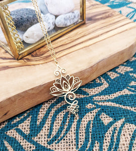 Spiritual Awakening Lotus Unalome Pendant Necklace