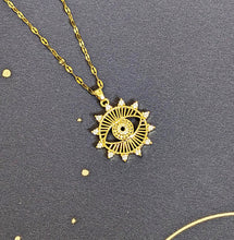 Load image into Gallery viewer, Evil Eye of Protection Crystal Gold Plated Pendant