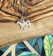 Load image into Gallery viewer, Sterling Silver Elegant Show Pony Horse Pendant Necklace