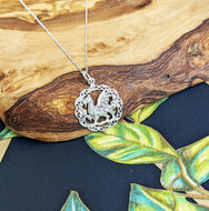 Sterling Silver Welsh Dragon Celtic Knot Pendant Necklace