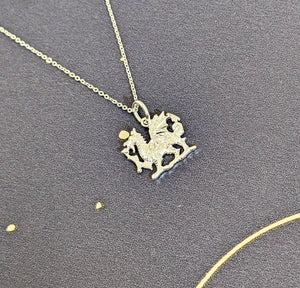Sterling Silver Welsh Dragon Pendant Necklace