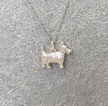 Load image into Gallery viewer, Sterling Silver Scottie Dot Cute Puppy Pendant Necklace