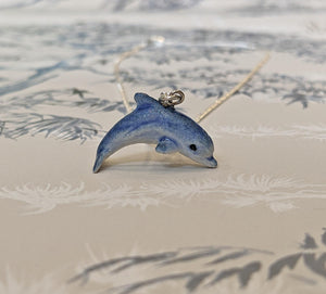 Dolphin Porcelain Pendant Necklace