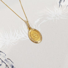 Load image into Gallery viewer, Solid 9ct Yellow Gold Saint Christopher Small Oval &amp; Solid 9ct Gold Chain Keepsake