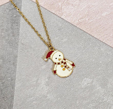 Load image into Gallery viewer, Snowman Christmas Pendant Necklace