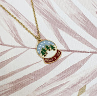 Christmas Snow Globe Pendant Necklace