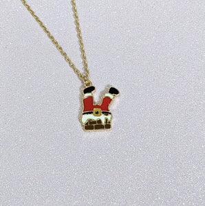 Santa Stuck In a Chimney Christmas Pendant Necklace