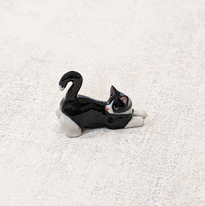 Black and White Cat Kitten Minifig Mini Figurine