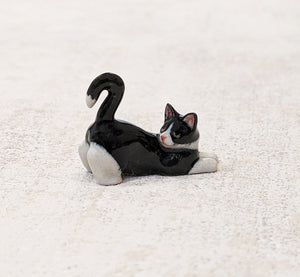 Black and White Cat Kitten Minifig Mini Figurine