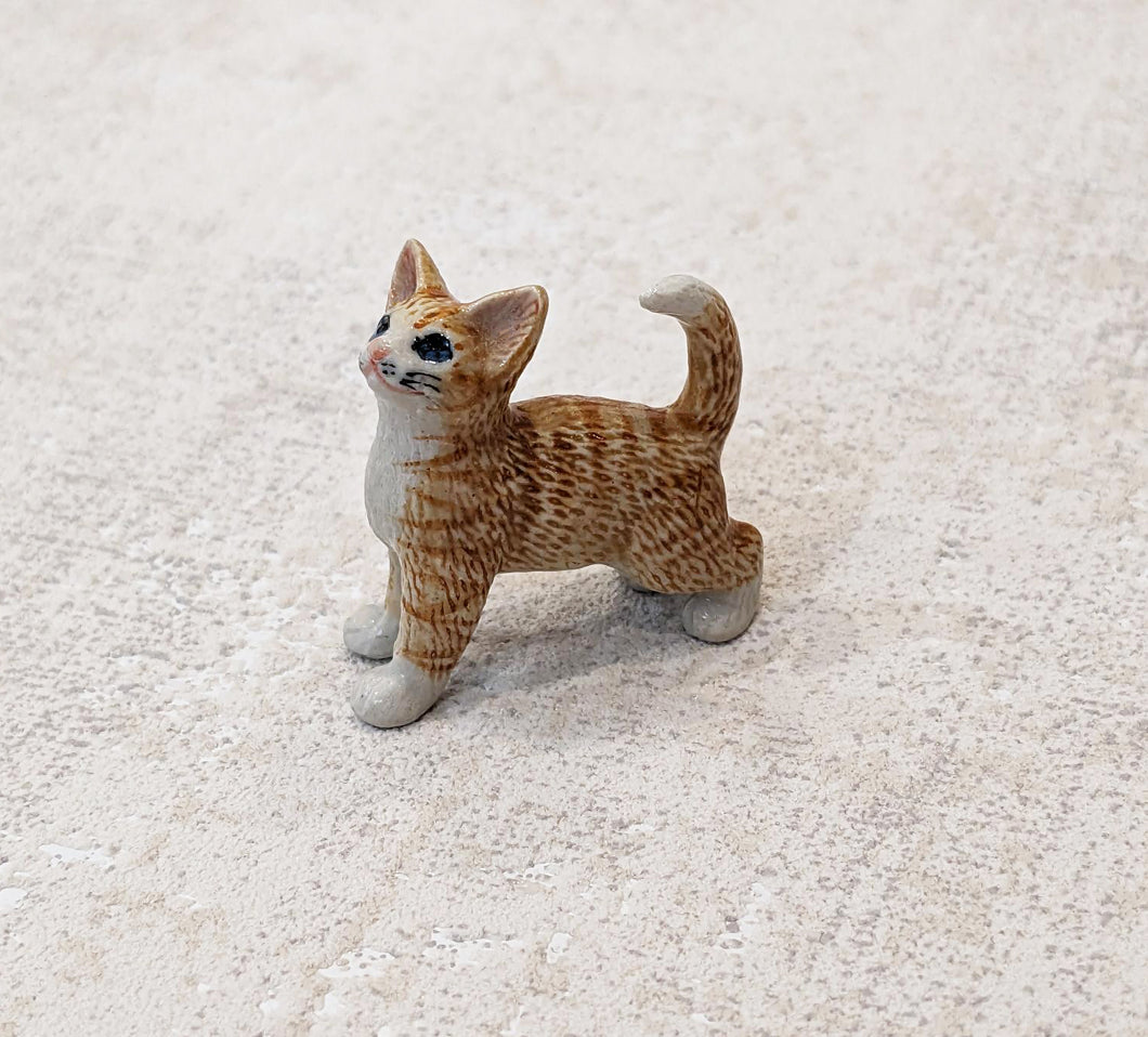 Tabby Cat Kitten Minifig Mini Figurine