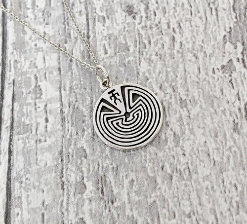 Sterling Silver Labyrinth Pendant Necklace