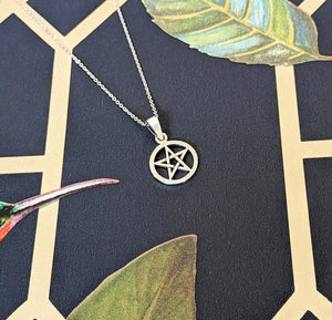 Sterling Silver Pentacle Pendant Necklace
