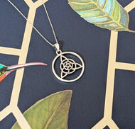 Sterling Silver Druid Triqutra Amulet Pendant Necklace