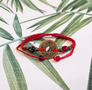 Lucky Chinese Coin Red Kabbalah Feng Shui Bracelet