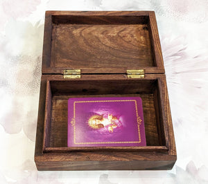 Hand Carved Sheesham Wood Tarot Cards Storage Box