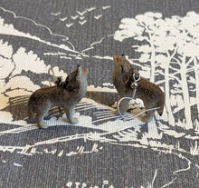 Load image into Gallery viewer, Howling Wolf Porcelain Earrings