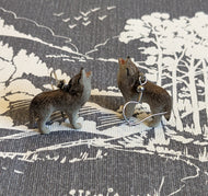 Howling Wolf Porcelain Earrings