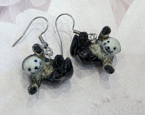 Baby Otter Porcelain Earrings