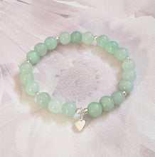 Load image into Gallery viewer, Lucky Genuine Certified Grade A Jade &amp; 925 Sterling Silver Heart Charm Bracelet