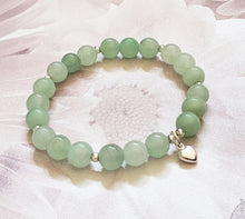Load image into Gallery viewer, Lucky Genuine Certified Grade A Jade &amp; 925 Sterling Silver Heart Charm Bracelet