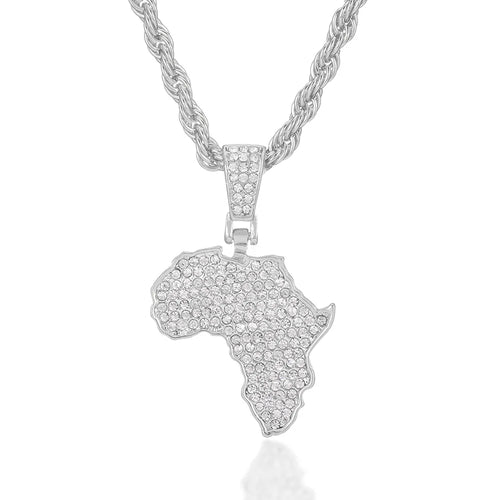 African Continent Ethnic Africa Crystal Pendant Necklace