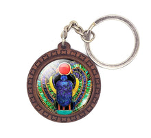 Load image into Gallery viewer, Ancient Egyptian Scarab Beetle Keyring Keychain