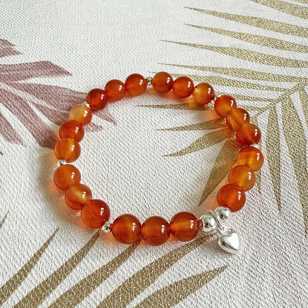 Attract & Achieve Gemstone Bracelet with Real Carnelian Gemstone