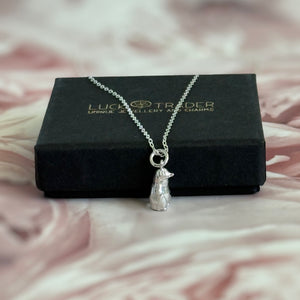 Solid 925 Sterling Silver Baby Penguin Chick Pendant Necklace